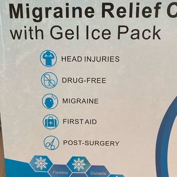 Migraine Relief Cap With Gel Ice Pack Soothe Pain & Relieve Fatigue - Picture 4 of 10